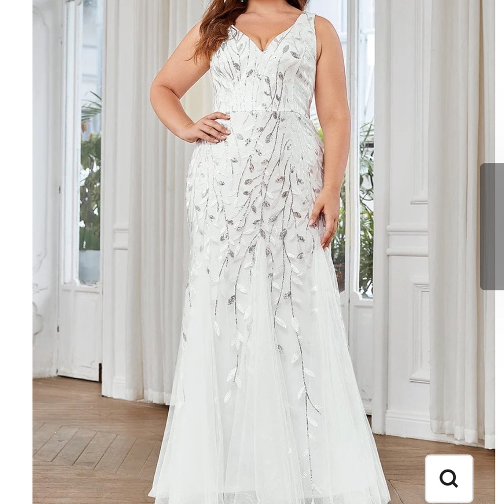 Ever Pretty White Sequin Maxi Dress NWT